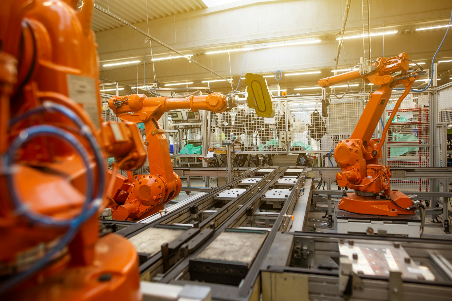 Heavy industrial machinery on a manufacturing floor